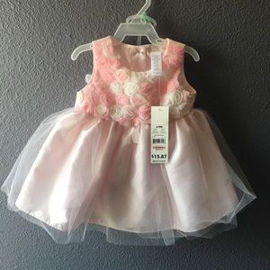 GEORGE Pink Rose Baby Girls Dress 6-9M 🌹
